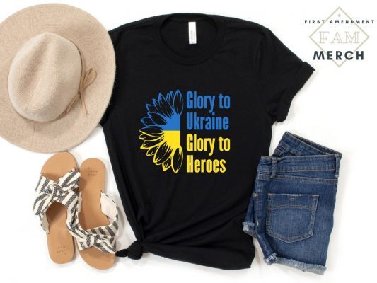 Sunflower Glory to Ukraine Glory to the Heroes Vintage TShirt