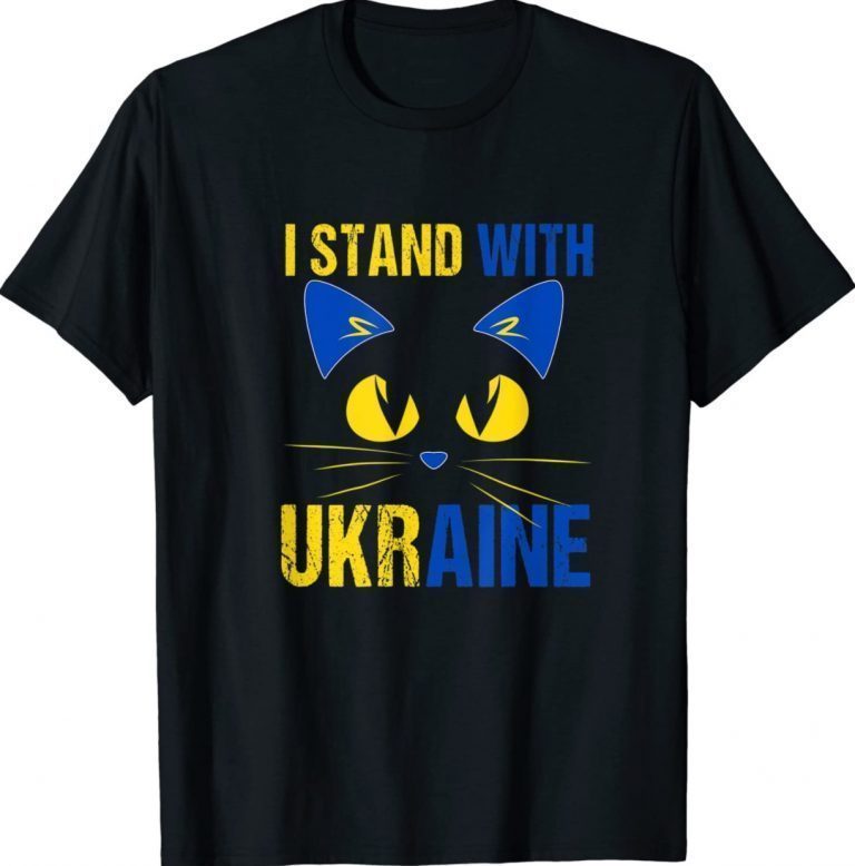 Me and My Cat We Stand With Ukraine Ukrainian Cat Lover Vintage TShirt