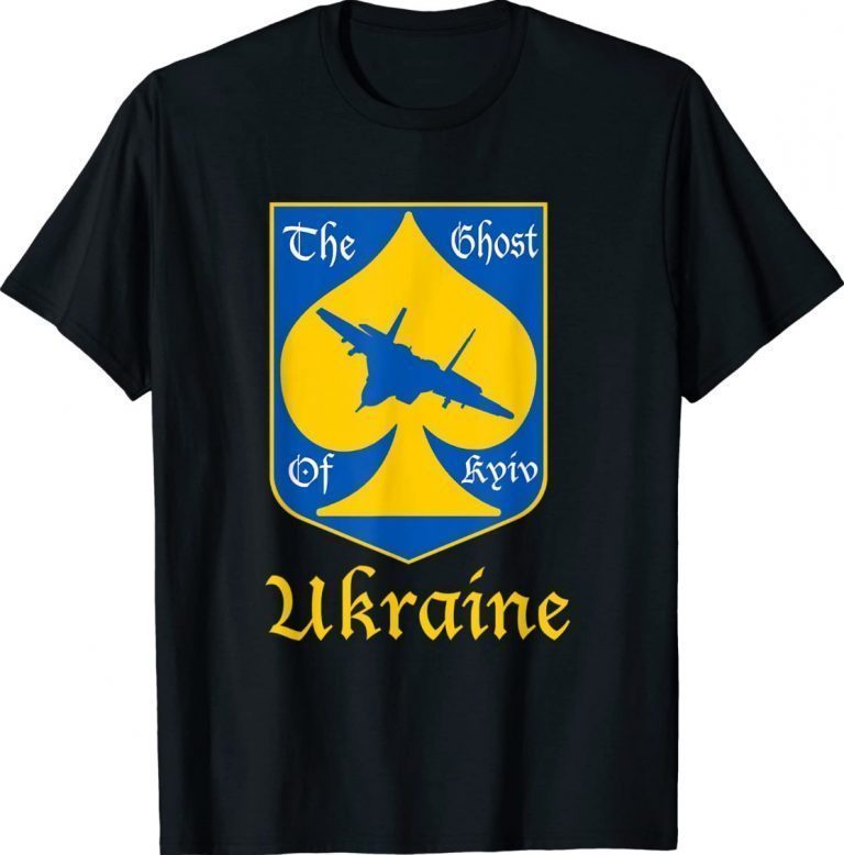 The ghost of kyiv ukrainian flag support ukraine unisex tshirt