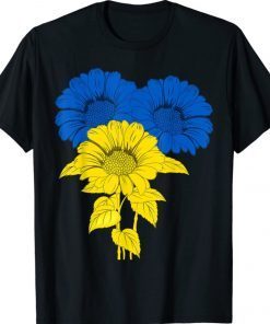 Peace in Ukraine Sunflower Ukrainian Flag Tee Shirt