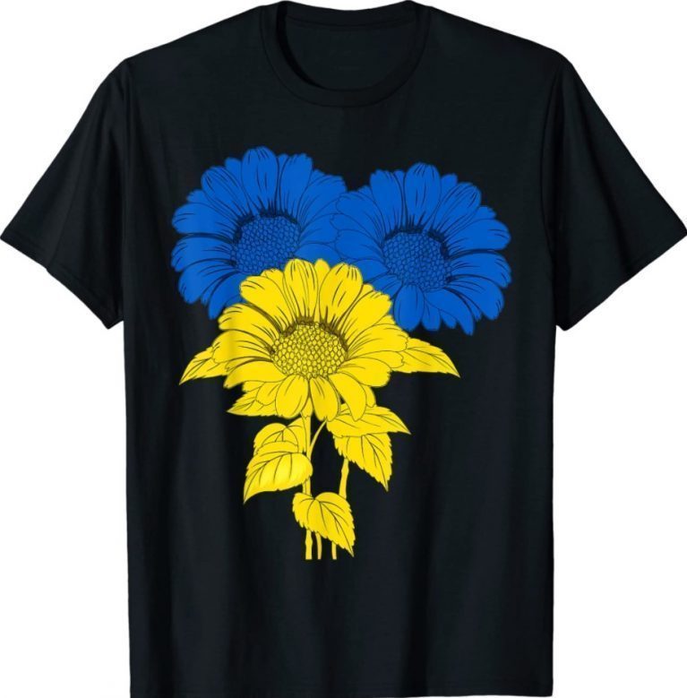 Peace in Ukraine Sunflower Ukrainian Flag Tee Shirt