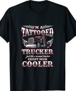 Tattooed Trucker Truck Driver Profession Vintage T-Shirt