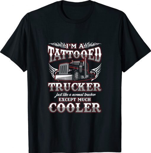 Tattooed Trucker Truck Driver Profession Vintage T-Shirt