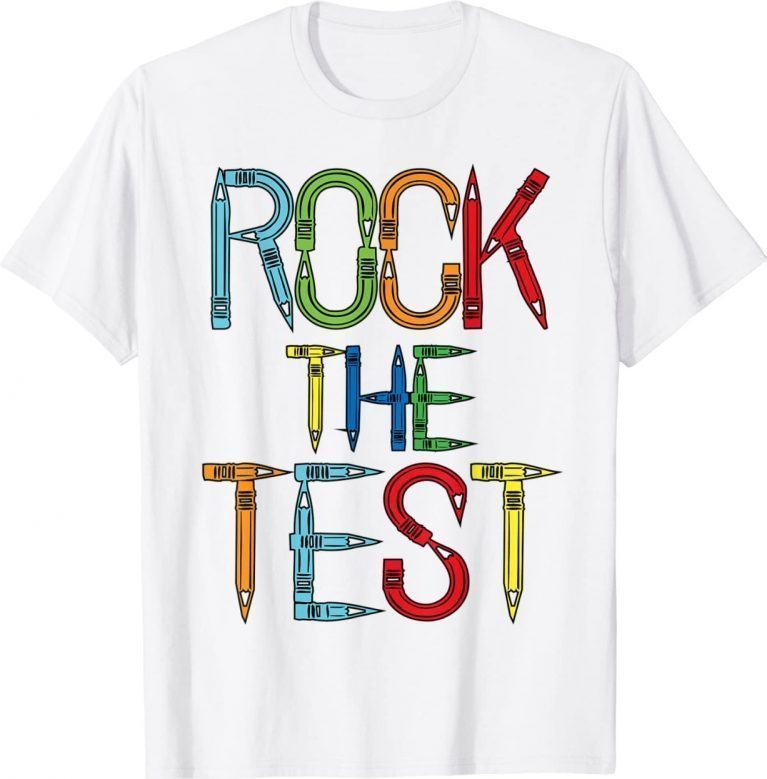 Rock The Test Teacher Test Day Testing Day Teacher Vintage TShirt