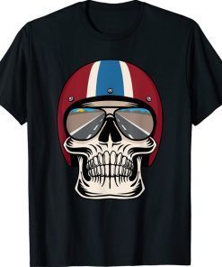 Vintage Skull with Helmet and Sunglasses T-Shirt