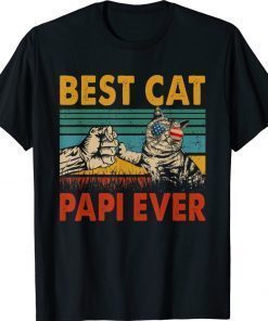Vintage Retro Best Cat Papi Ever Funny Dad Cat Lover 2022 Shirts