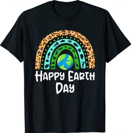 Vintage Happy Earth Day Rainbow Cute Earth Lover TShirt