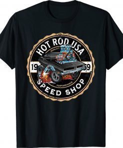 Hot Rod USA Classic Muscle Car Cartoon 2022 Tee Shirt
