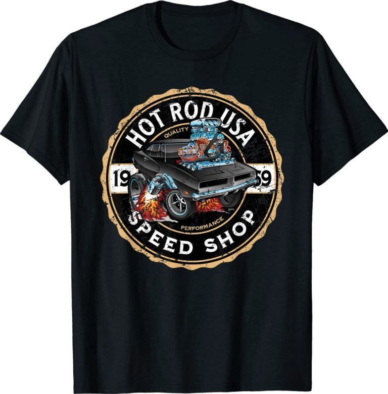 Hot Rod USA Classic Muscle Car Cartoon 2022 Tee Shirt