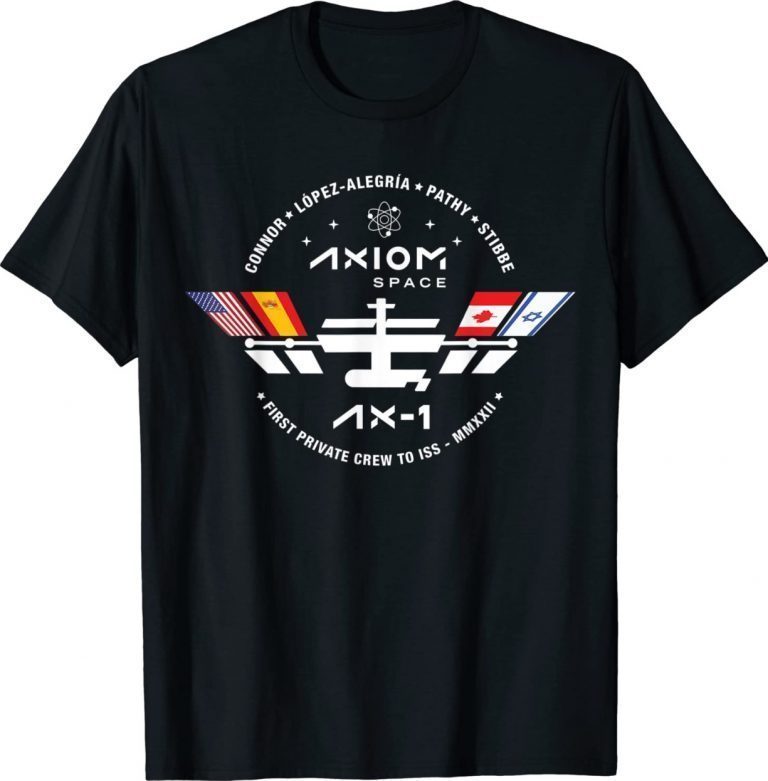 AXIOM Ax-1 Mission Patch Dragon Falcon ISS Space Launch Day Unisex TShirt