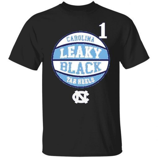 North Carolina tar heels leaky black #1 basketball unisex tshirt