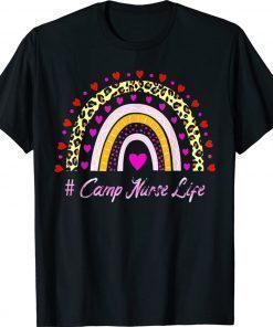 Camp Nurse Leopard Rainbow Nurse's Week Vintage TShirt