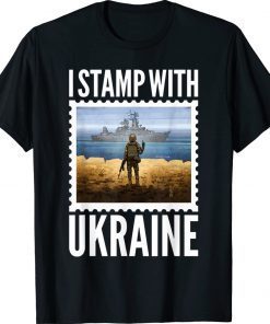 I Stamp With Ukraine Postage Stamp Flag Pride Unisex TShirt