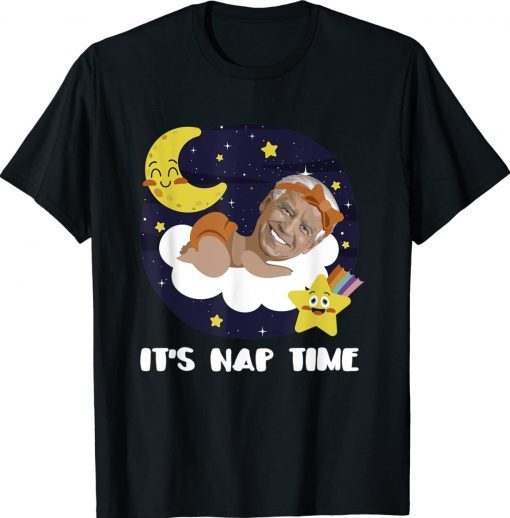 Funny President Joe Biden Taking A Nap On The Moon Cute 2022 TShirt