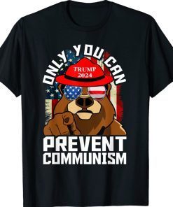 Trump Bear 45 47 MAGA 2024 Only You Can Prevent Socialism Vintage Shirts