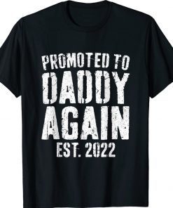 Promoted To Daddy Again 2022 Soon To Be Dad Vintage TShirt