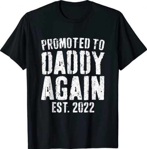 Promoted To Daddy Again 2022 Soon To Be Dad Vintage TShirt