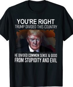 You're Right Trump Divided This Country He Divided Common 2022 TShirt