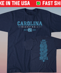 UNC Basketball 2021-22 Roster Vintage TShirt