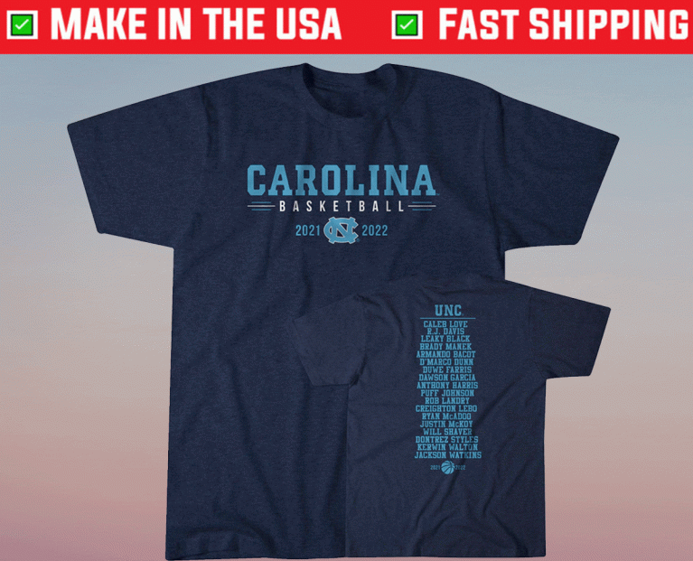 UNC Basketball 2021-22 Roster Vintage TShirt