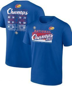 Kansas Jayhawks NCAA Basketball National Champions Schedule 2022 T-Shirt