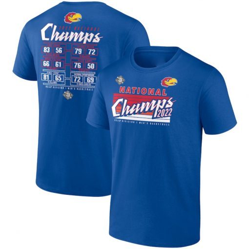 Kansas Jayhawks NCAA Basketball National Champions Schedule 2022 T-Shirt