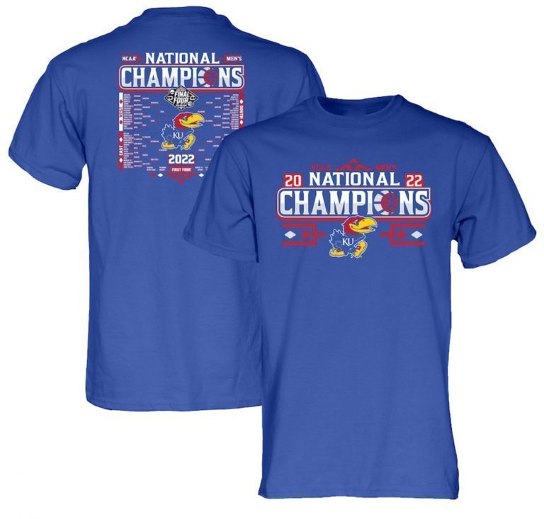 Blue Royal Kansas Jayhawks Basketball National Champions 2022 Unisex TShirt