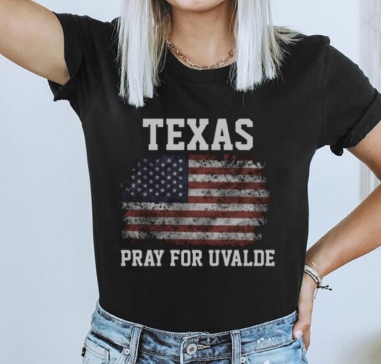 Pray For Texas Uvalde Strong US Flag Vintage Shirts