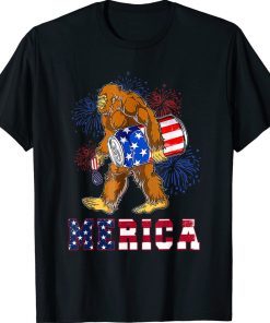 Merica Bigfoot Sunglasses Beers 4th Of July American Flag 2022 Shirts