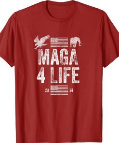 Ultra Maga 4 Life American Flag Vintage TShirt