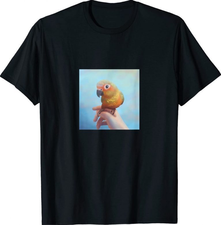 Cute Sun Conure Perching on Your Hand Vintage TShirt