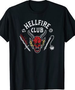 Stranger Things 4 Hellfire Club Skull & Weapons Vintage T-Shirt