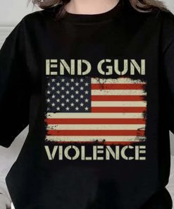 End Gun Violence Stop Gun Violence Uvalde US Flag Unisex Shirt