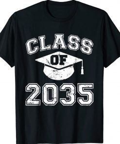 Class Of 2035 Grow With Me Graduation First Day of School Unisex TShirt