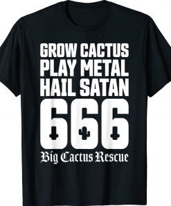 Big Cactus Rescue UK Hail Satan Vintage TShirt