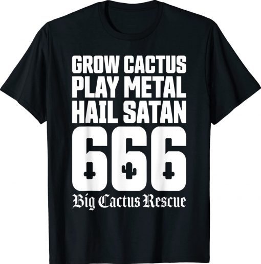 Big Cactus Rescue UK Hail Satan Vintage TShirt