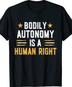 Bodily Autonomy Is A Human Right Funny 4th of July Tee Shirt