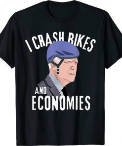 I Crash Bikes and Economies Joe Biden Falling Off Bike Vintage TShirt