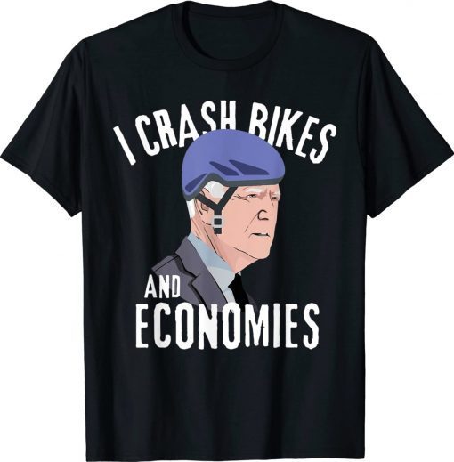 I Crash Bikes and Economies Joe Biden Falling Off Bike Vintage TShirt