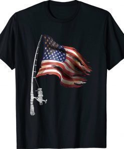 Fishing American Flag Fisherman Patriotic day 4th of July Unisex Shirts