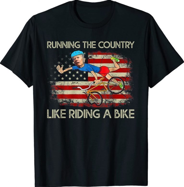 Biden Falls Off Bike Joe Biden Falling Off His Bicycle Tee Shirt