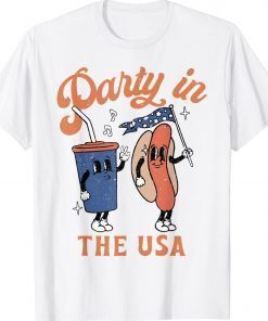 Party In The Usa Hot Dog Love USA Fourth Of July Funny Shirts