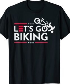 Let's Go Biking Biden Falling Off Bicycle Biden Funny Shirts