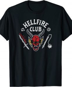 Official Stranger Things 4 Hellfire Club Skull & Weapons T-Shirt