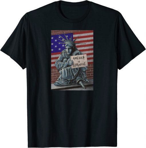 2022 American Flag America is Expensive Statue of Liberty T-Shirt