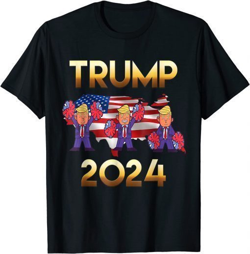 T-Shirt Pro Trump 2024 Usa Cheerleaders 4th Of July