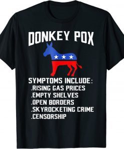 Tee Shirt Donkey Pox Conservative Republican Anti Biden Donkeypox