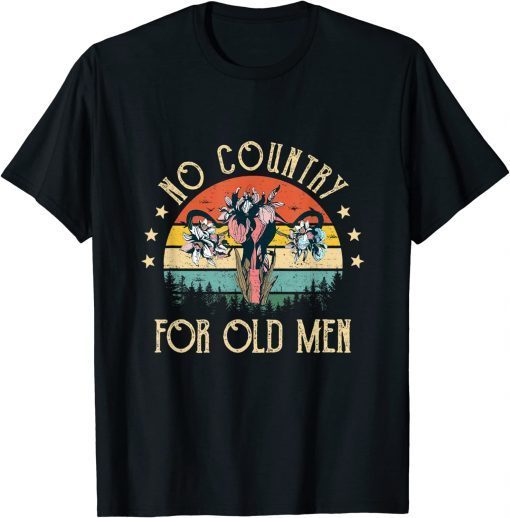 2022 No Country For Old Men floral vagina uterus Women Rights T-Shirt