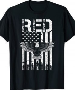 Funny RED Friday "Remember Everyone Deployed" Patriotic US Flag T-Shirt