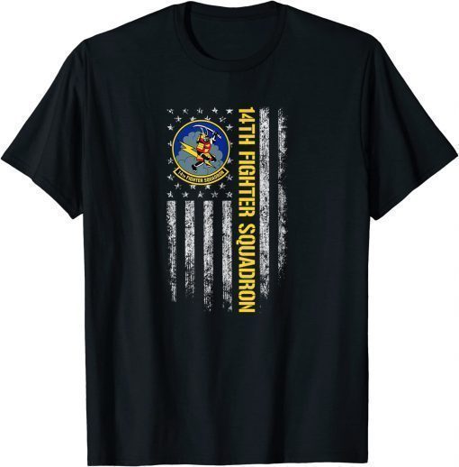 14th Fighter Squadron American Flag Gift Shirts